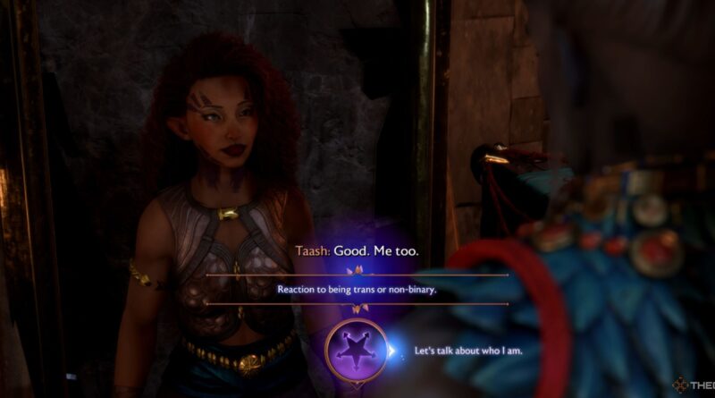 Rook talks to Taash about being trans Dragon Age The Veilguard